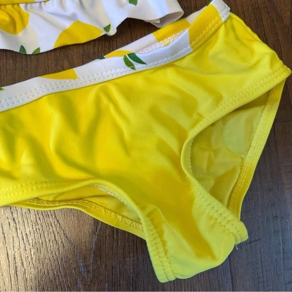 Koala Kids Yellow & White Baby Girl Lemon Tankini Swimsuit 6-9 Months - Picture 3 of 6